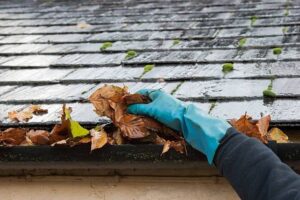 clear debris from gutter